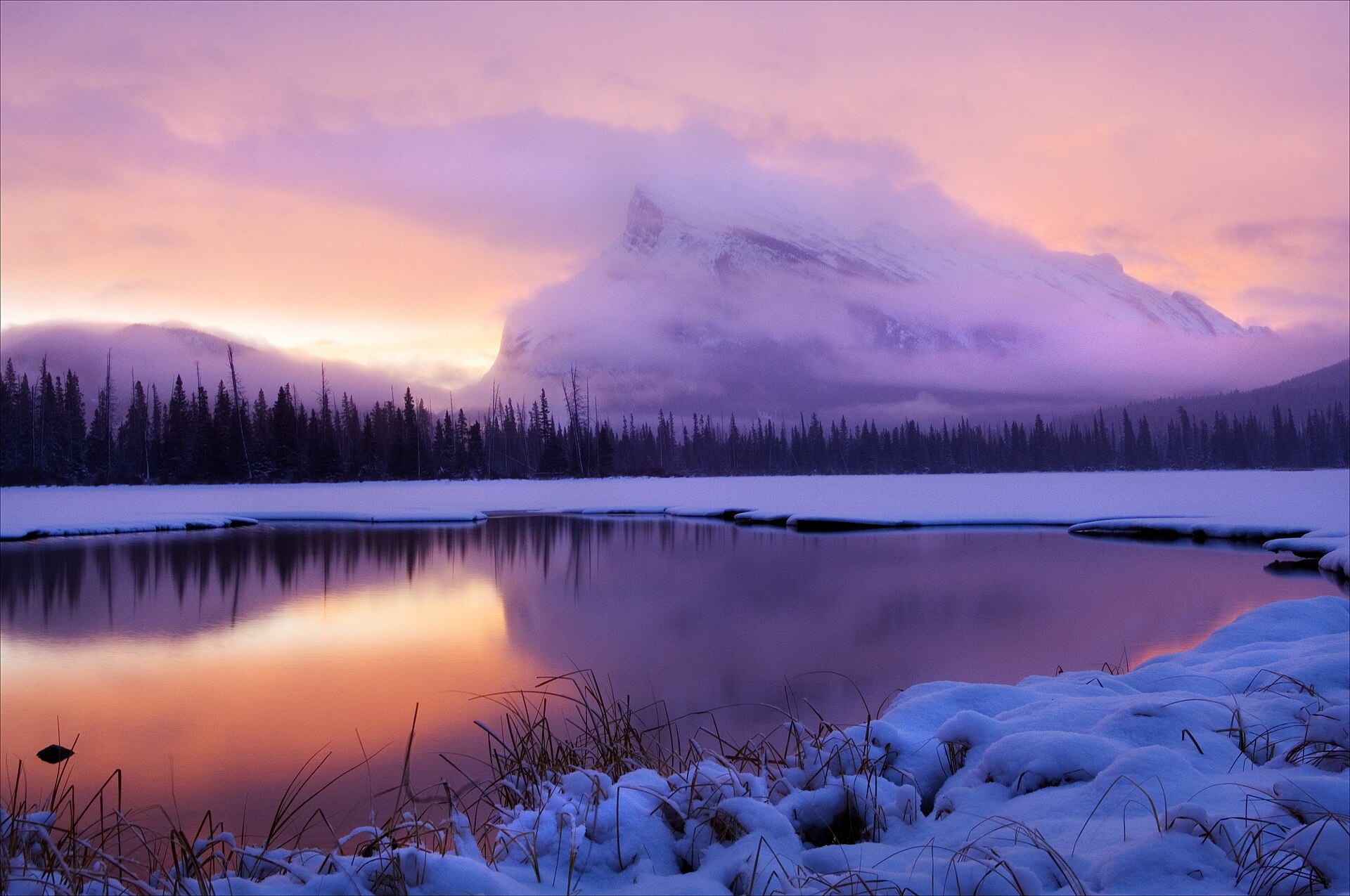 Vermilion Lakes in winter